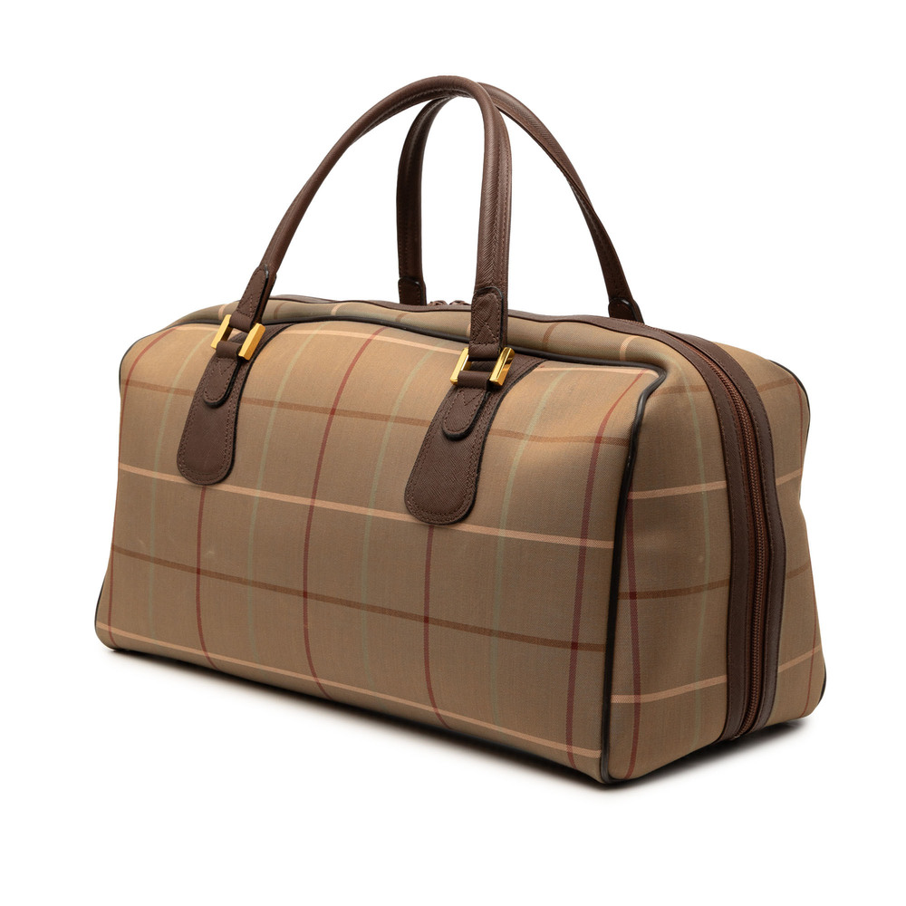 Pre-Loved Burberry Vintage Check Canvas Boston Bag - Picture 2 of 6